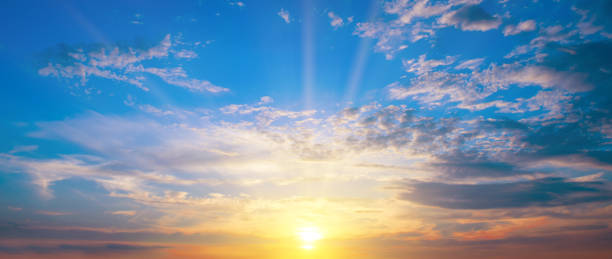 istock Sky with bright sunset. Wide photo. 1465646184