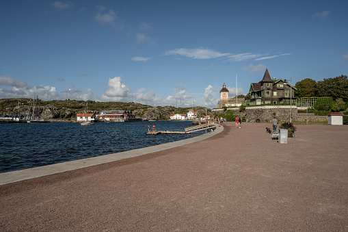 Kungälv, Sweden - July 15 2022: Small bay by Marstrand Northern Redoubt.