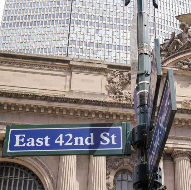 istock Manhattan direction sign. East 42nd Street 1465649924