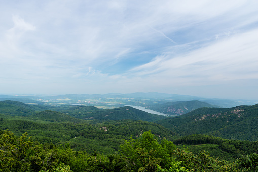 View from Dobogoko in Pilis mountains in Hungary