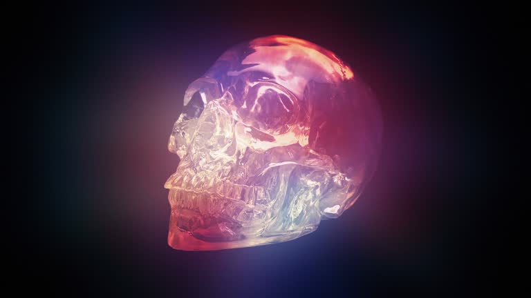 Mystical Crystal Skull Glowing Colors