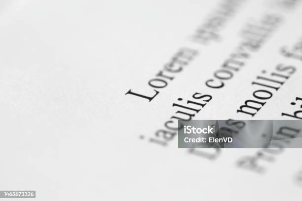 Lorem Ipsum Text On Printed On Paper Side View Selective Focus Stock ...