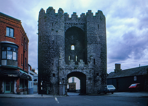 Co. Louth, Ireland - July 12, 1986: 1980s old Positive Film scanned, Saint Laurence's Gate, Drogheda, Co. Louth, Ireland.