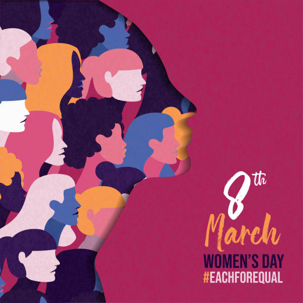 istock Women's Day 8 march card of diverse women team 1465675791