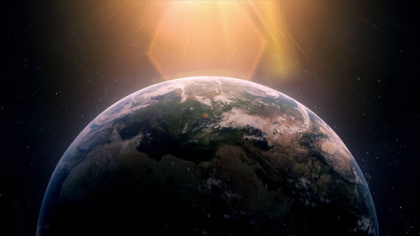istock Planet Earth, The Sun Lights, view from space 1465690280