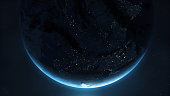 Planet Earth, Night View, Sun Lights, Space view