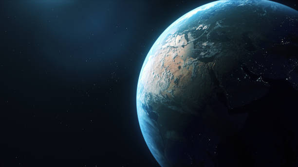 istock Planet Earth, Night View, Sun Lights, Space view 1465691115
