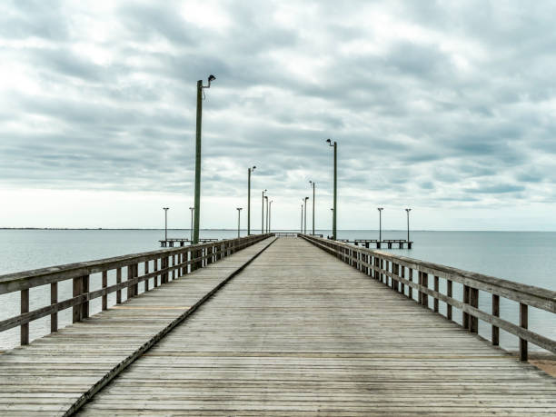 istock A wide empty pier with street lights 1465691698