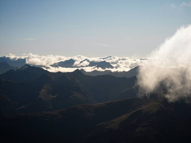 istock Alpine mountain silhouette layers nature landscape panorama from Brewster Hut West Coast Otago Southern Alps New Zealand 1465700914