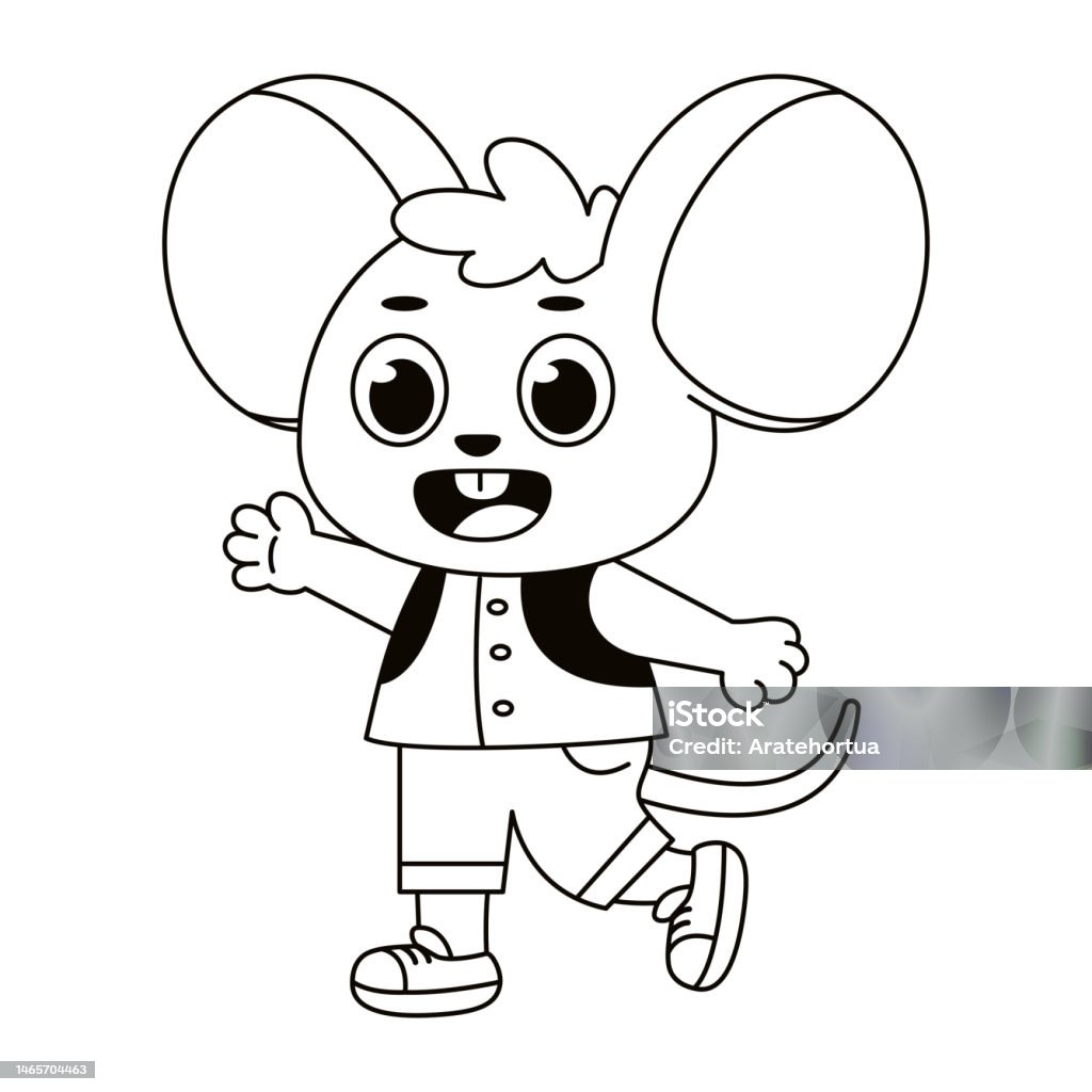 Vector Character Mouse Isolated Happy Male Mouse Character Vector Stock Illustration ...