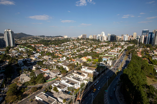 Alphaville, Barueri - Aug 10, 2020 - Aerial view of Alphaville condominium in Barueri, Sao Paulo, state, Brazil