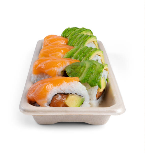 istock maki sushi tray with salmon and avocado isolated on white background 1465712574
