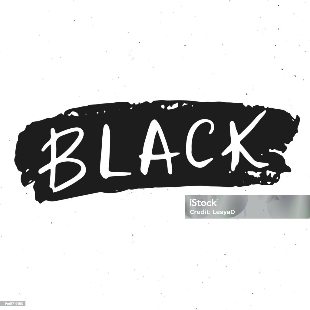 Black Lettering Word Textured Calligraphic Sign Vector Illustration