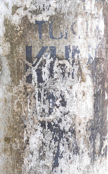 istock White painted metal pole with not legible text grunge texture 1465723156