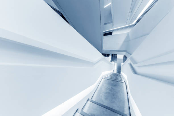 istock Interior view of stairway in modern architecture 1465724796