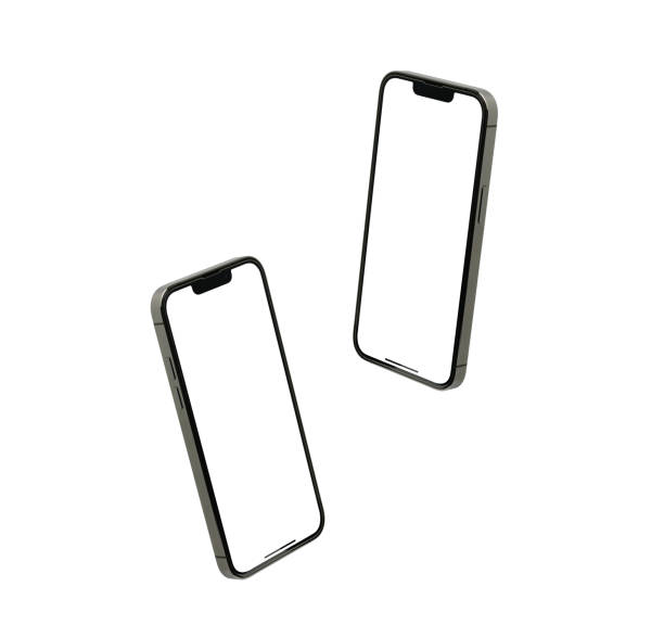 istock Mockup Smart phone with blank screen isolated on white background.  - Clipping Path 1465733653