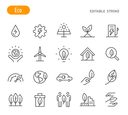 Eco Icons - Line Series - Editable Stroke
