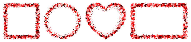 istock A set of red heart frames with space for text. Frames of different shapes square, round, heart, rectangle. Background for Valentine's Day or Weddings and Mother's Day. 1465741622