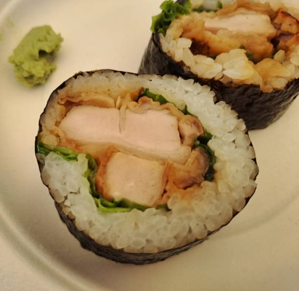 istock Teriyaki chicken sushi rolls 1465743052