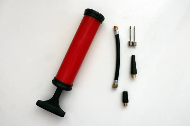 istock Red Ballpump isolated on white background. Top view 1465755754