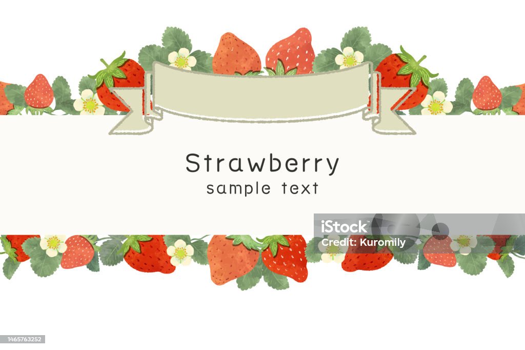 Frame Strawbery Hand Drawn Strawberry Framestrawberry Vector Background Illustration ...