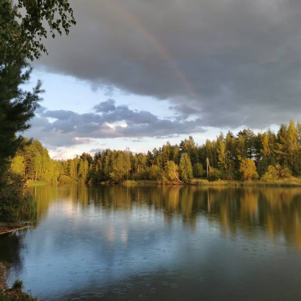 istock Autumn lake water reflection landscape 1465766478
