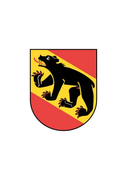 Vector illustration of Flag of Swiss canton Bern.