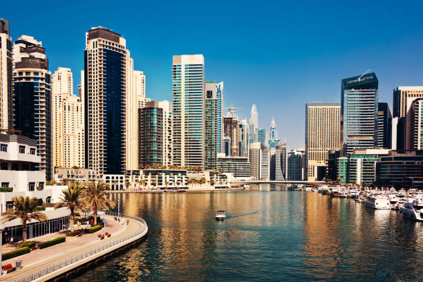 istock Dubai city downtown, modern architecture with skyscrapers 1465773661