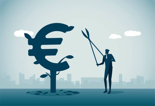 euro shaped tree vector art illustration
