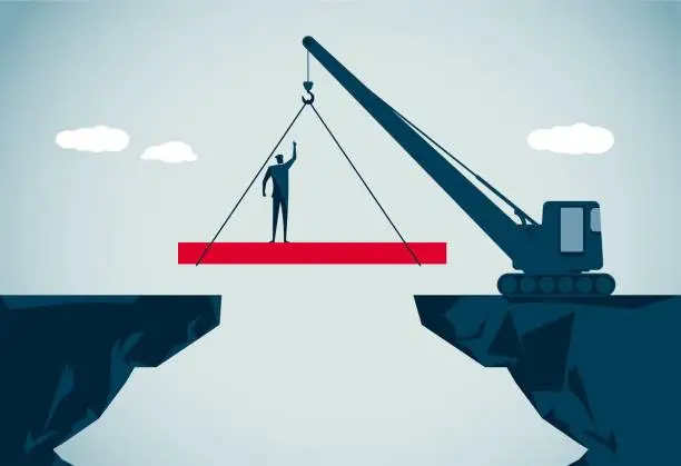 Vector illustration of bridging the gap