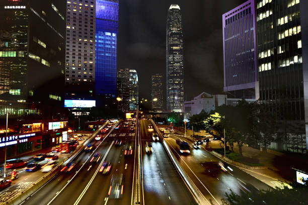 istock Traffic on Harcourt road, in Hong Kong 1465783489