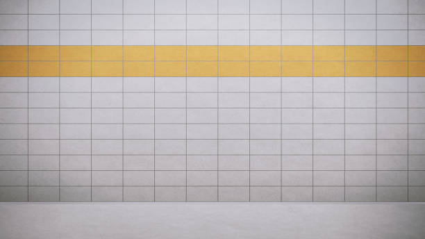Subway station wall with tiles stock photo