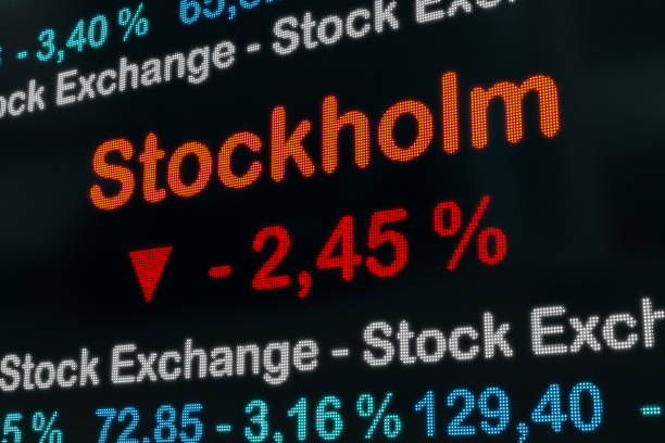 istock Stockholm stock exchange moving down. 1465794130
