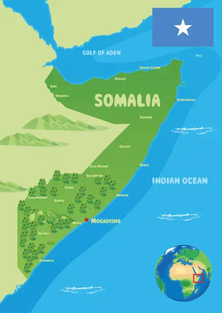 Vector illustration of Somalia Map