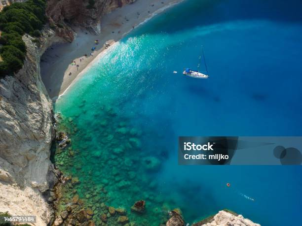 Beautiful Beaches And Coast Of Ionian Island Stock Photo - Download Image Now - Greece, Lefkada Island, Aerial View