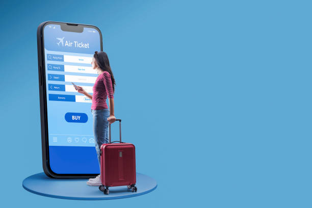 istock Woman booking her air ticket online 1465799440