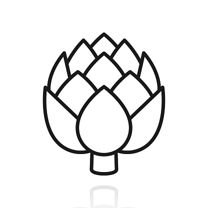 istock Artichoke. Icon with reflection on white background 1465803992