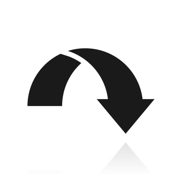 Decrease. Icon with reflection on white background Icon of "Decrease" with its reflection and isolated on a blank background. Vector Illustration (EPS file, well layered and grouped). Easy to edit, manipulate, resize or colorize. Vector and Jpeg file of different sizes. Pivot Point stock illustrations