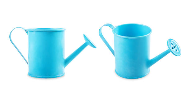 istock Blue watering can on a white isolated background 1465808560