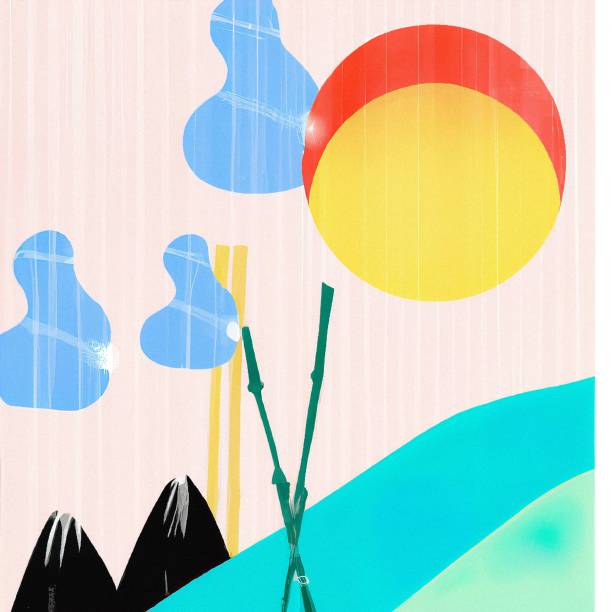 istock Digital render of an abstract colorful minimalistic background design with shapes 1465808868