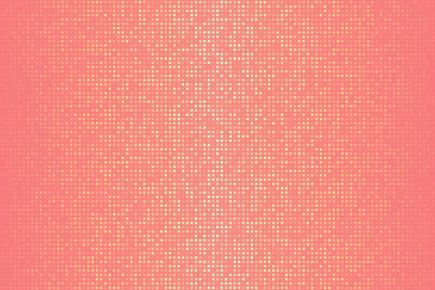Abstract Orange halftone background with dotted - Trendy design Modern and trendy background. Halftone design with a lot of small square dots and beautiful color gradient. This illustration can be used for your design, with space for your text (colors used: Green, Beige, Yellow, Orange, Red, Pink). Vector Illustration (EPS file, well layered and grouped), wide format (3:2). Easy to edit, manipulate, resize or colorize. Vector and Jpeg file of different sizes. yellow red green background stock illustrations