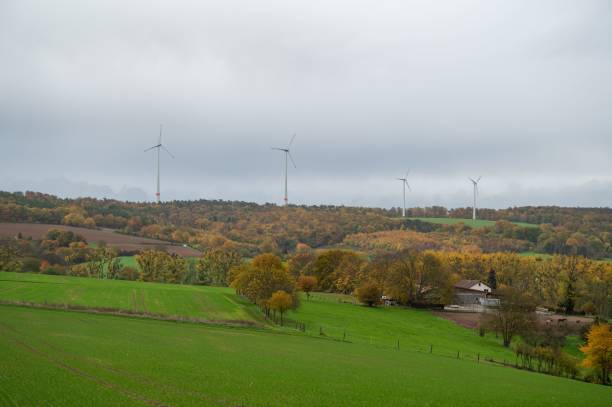 istock Wind turbines in the Odenwald forest in Germany 1465810042