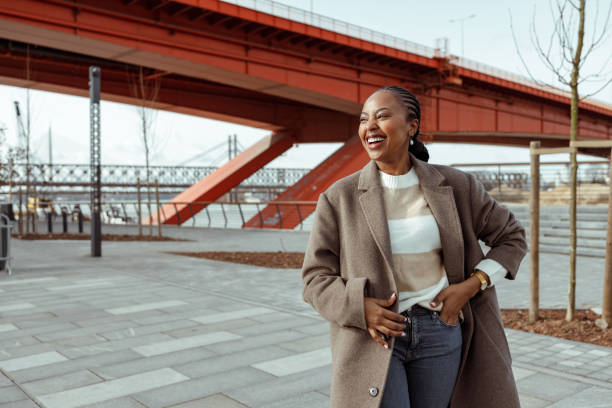 istock Black woman in town 1465820867
