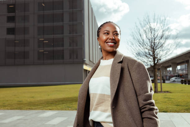istock Black woman in town 1465820893