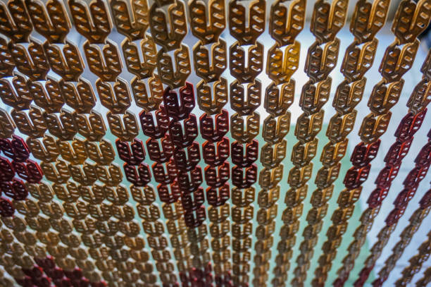 A closeup shot of hanging window curtain