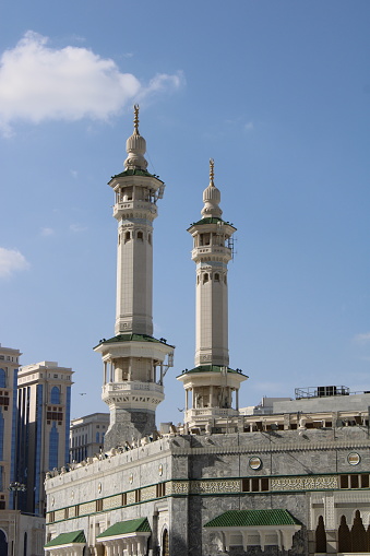 The minarets of the Meccan Kaaba.