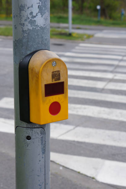 istock Closeup shot of the traffic light button 1465823118