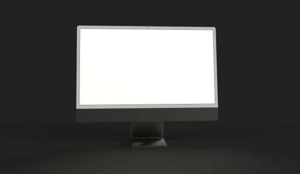 istock 3d rendering of a computer with a blank screen and a copy space, on a black background 1465823710