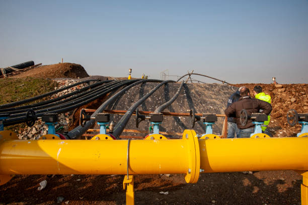 istock Gas, pipeline. Piping production and distribution. 1465825390