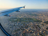 A plane window photo of Hyde Park, London